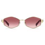 Marc Jacobs Kadın Güneş Gözlüğü - Geometrik Altın Metal Çerçeve Pembe Aynalı Degrade Cam Uv400 496/S Noa/3X 55