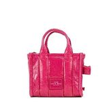 Marc Jacobs Parlak Kırışık Crossbody Tote Çanta, macenta, One Size