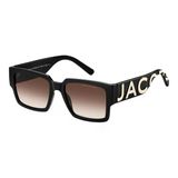 Marc Jacobs Unisex Güneş Gözlüğü - Dikdörtgen Siyah Kemik Çerçeve Kahverengi Degrade Cam Uv400 Marc 739/S 80S/Ha 54