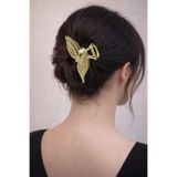 Marca Accessories İnci Detaylı Yaprak Formlu Taşlı Altın Mandal Toka