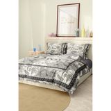 Marcalanya Nevresim Takımı Çift Kişilik Pamuklu Saten Kumaş 6 Parça 3D Dijital Baskı Duvet Cover Set Model No: - Gri - 200 x 220 cm