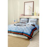 Marcalanya Nevresim Takımı Çift Kişilik Pamuklu Saten Kumaş 6 Parça 3D Dijital Baskı Duvet Cover Set Model No: - Mavi - 200 x 220 cm
