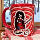 Marceline Tasarım Premium Porselen Hediyelik Çay-Kahve Kupası - Kırmızı - 330 ml