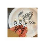 Marchen Collection İncili Siyah Spiral Saç Topuz Tokası 2 ' Li