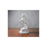 Marchen Collection Modern Beyaz Şahlanan At Heykeli - 3D Tasarım Masa Üstü Aksesuar