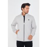 Marco Ferry Erkek Tam Fermuarlı Şardonlu Dalgıç Sweatshirt Gri 5256SW-G