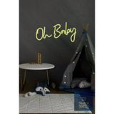 Marco Fresco OHBABYGI001 Oh Baby Yazılı Günışığı Neon Led Tabela – 53X28 Cm Şeffaf Pleksi Dekoratif Aydınlatma
