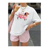 Marco Fresco Unisex Hot Dog Baskılı Oversize Bisiklet Yaka T-shirtt