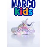 Marco Kids Kız Çocuk Akıllı Bağcık Işıklı Spor Ayakkabı Sneaker 26Y1210 - Lila