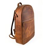 Marco Lucci Hakiki Deri Kahverengi Erkek Sırt Çantası, Unisex Günlük Kullanım, Ebat 42x32x9 cm