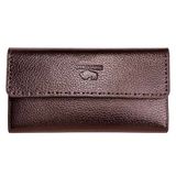 Marco Lucci Siyah Deri Kadın Cüzdan, Hakiki Deri, Fermuarlı Bölümlü, Minimalist Dark Brown Wallet (Koyu Kahverengi)