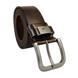 Marco Lucci Taba Rengi Sığır Derisi Erkek Kemer, 4 cm Genişlik, Koyu Renk Çelik Alaşım Dayanıklı Toka (125 cm)