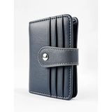Marco Lucci Unisex Hakiki Dana Derisi Cüzdan, Gri, Çıtçıtlı Kapama, 15-17 Kart Kapasiteli, 9x11 cm, Minimal Tasarım, Dikey gri