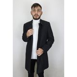 Marco Muratti Fistan Store Erkek Ceket Yaka Klasik Kesim Rahat Kalıp Kışlık Uzun Kaşmir Kaban - Füme - 58