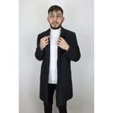 Marco Muratti Fistan Store Erkek Ceket Yaka Klasik Kesim Rahat Kalıp Kışlık Uzun Kaşmir Kaban - Lacivert - 50