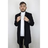 Marco Muratti Fistan Store Erkek Ceket Yaka Klasik Kesim Rahat Kalıp Kışlık Uzun Kaşmir Kaban - Siyah - 48