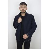 Marco Muratti Fistan Store Erkek Hakim Yaka Spor Kesim Rahat Kalıp Fermuar Kapamalı Yazlık Keten Mont - 2XL - Lacivert