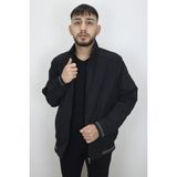 Marco Muratti Fistan Store Erkek Hakim Yaka Spor Kesim Rahat Kalıp Fermuar Kapamalı Yazlık Keten Mont - Siyah - 3XL