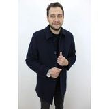 Marco Muratti Fistan Store Erkek Lacivert Rahat Kesim Düğme Kapamalı Kışlık Kaşmir Kaban - 58