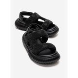 Marcokids Kız Çocuk Siyah Günlük Taş Baskılı Sandalet Filet