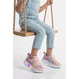 Marcokids Pudra Cırtlı Işıklı Kız Çocuk Spor Ayakkabı 26Y909 P