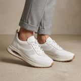 Marcomen 19027 Bağlı Yanı Delik Baskılı Hafif Günlük Erkek Sneaker Ayakkabı - Beyaz