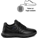 Marcomen 20023 Erkek Hakiki Deri Bağcıklı Anti Stress Atom Ayakkabı - Siyah