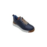 Marcomen Lacivert Kahve Deri Erkek Sneaker Ayakkabı - 05C-Lacivert