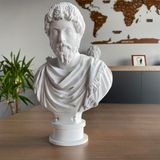 Marcus Aurelius Antoninus Augustus 25 cm Roma İmparatoru Büstü, Dekoratif Büst. Kitaplık Ofis Hediyelik