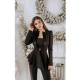 MARE BOUTIQUE 3'lü ŞIK TAKIM (CEKET,PANTOLON, CROP) YENİ Siyah L