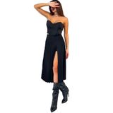 MARE BOUTIQUE Full Likralı Dar Kesim Krep Kumaş Içi Şortlu Yanı Yırtmaçlı Siyah Uzun Etek Siyah 40