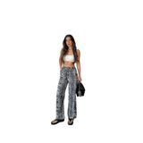 MARE BOUTIQUE Leopar Desenli Saten Pantolon gri M