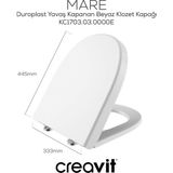 Mare Duroplast Yavaş Kapanan Klozet Kapağı Beyaz
