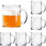 Maredash 6'lı Cam Kahve Kupaları, Büyük Geniş Ağızlı Mocha Sıcak İçecek Kupaları (12 oz), Saplı Şeffaf Espresso Bardakları, Kurşunsuz, Latte, Kapuçino, Sıcak Çikolata, Çay ve Meyve Suyu için Mükemmel