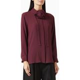 Marella Cabiria Ipek Crepe De Chine Gömlek, Zamansız Şıklık ve Lüks Dokunuş - 50 - Bordo