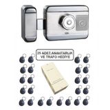 Marelli Sensörlü Motorlu Sessiz + Güvenli Manyetik Elektrikli Trajlı Apartman Kapı Kilidi Motorlu Otomat + Kartlı Sistemi + Trafosu + 25 Çip