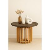 Maren Aydınlatma Lighting & Accessories Palermo Yuvarlak Modern Klasik Rustik Retro Vintage Naturel Dekoratif Ahşap Çıtalı Eskitme Iskandinav Yan Orta Mantar Sehpa