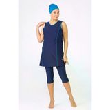 MARESİVA 0597-zen Büyük Beden Kolsuz Kısa Taytlı Havuz Mayo 3Xl-4Xl-5Xl-6Xl