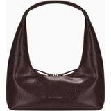 Marge Sherwood Koyu Kahverengi Hobo Omuz Çantası, Parlak Deri ve 1990’LAR Ilhamlı Minimalist Tasarım