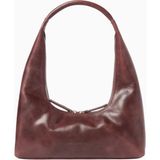 Marge Sherwood Small Hobo Omuz Çantası, Yıkamalı Bordo Deri ve Zarif Minimalist Tasarım