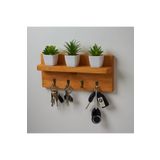 Marghe Ahşap Raf & Anahtar Askılığı – Pinterest Design, Duvara Monte, 4 Kancalı, 30×10 cm