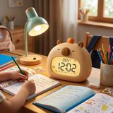 Margo Toys Capybara Dijital Masa Saati Termometreli ve Gün Göstergeli | Işıklı Ekran, Alarm Özellikli, Çocuk Odası