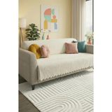 Mariesse Home %100 Bambu Beyaz Yumuşak Tüylü Koltuk Örtüsü Çok Amaçlı Süngerli Koltuk Örtüsü ( 170X210) - 170 x 210 cm