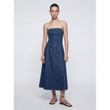 Marıka Uzun Straplez Mid Indigo Jean Elbise