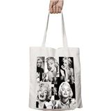 Marilyn Monroe Kolaj Resimler Iki Tarafı Kalıcı Baskılı Yıkanabilir Okul Plaj Omuz Bez Çantası