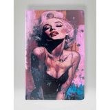 Marilyn Monroe Temalı Özel Tasarım Kapaklı Çizgili Defter – 80 Yaprak Ajanda / Günlük - 1 Adet