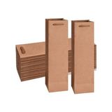 Marin Ambalaj - Kraft Şişe Boy Karton Çanta / 10 Adet - 12X38X12 cm