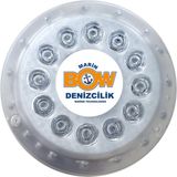 Marin Bow Tekne, Yat Su Altı Aydınlatması Yuvarlak 12 LED 12/24V - Mavi