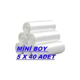 Marin Mini Çöp Torbası 5 Rulo x 40 Adet Ebat 44 x 45 cm