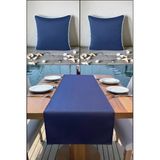 Marin Runner 145X40 Ve 2’Li 45X45 Kırlent Seti Su Geçirmez Outdoor Keten Tekne Bahçe Salon Ve Balkon